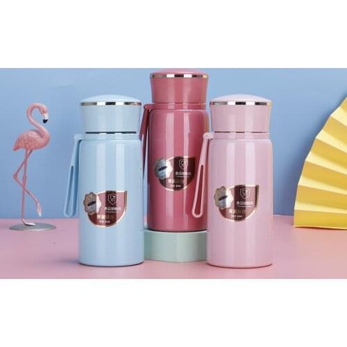 Stainless Steel Vacuum Cup Miniature Insulated Mug with Handle and Cover Small Lovely To Carry Convenient Business Water Bottle
