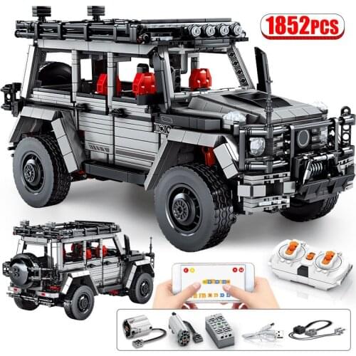 1852Pcs City Remote Control Off-Road Truck Model Building Blocks Creator High-tech RC Car Vehicle MOC Bricks Toys For Kids Gift