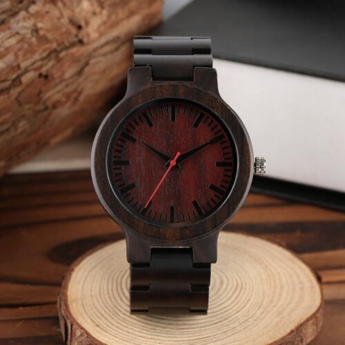 Mens Minimalism Bamboo Wood Watches 100% Original Full Wooden Band Handmade Male Dress Bangle Clock Top Gift relogio de Madeira