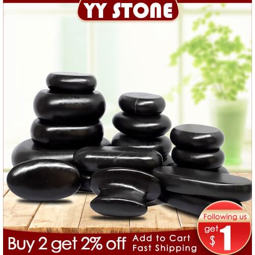 Hot Stone Massage Set Relieve Stress Back Pain Health Care Acupressure Lava Basalt Stones for Healthcare hot spa rock