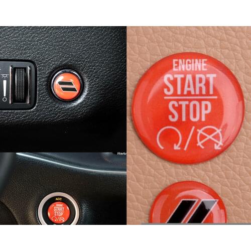 2pcs Car Engine Start Stop & Tailgate Switch Button Trim Sticker Cover Fit For Dodge Challenger Charger 2010-2016 2017 2018 2019