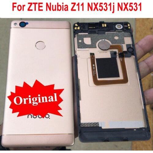 Original Battery Back Cover For ZTE Nubia Z11 NX531j Rear Door Housing Case with Fingerprint Flex Cable Phone Replacment