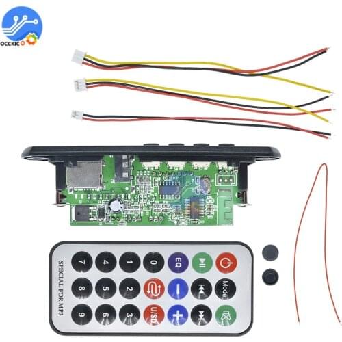 12V Bluetooth MP3 Decoder Board FM Audio Module USB TF Radio Remote Control SD Music Player Car Wireless WMA Decoder