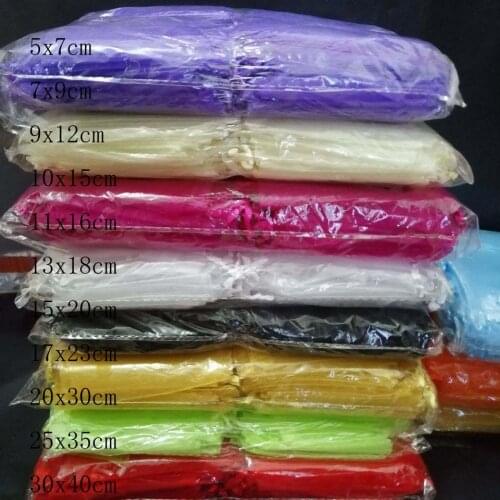 Hot 1000pcs/Lot Clear Jewelry Bags 11x16 13x18 15x20 17x23cm Organza Bags Christmas/Wedding/Birthday/Gift Packing Bags & Pouches