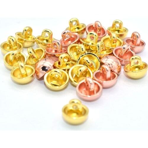 9mm Rose gold Sewing Buttons Hemispherical Fasteners Smooth Surface Fasteners Spherical Buttons for Knitting Beads clothes 12pcs