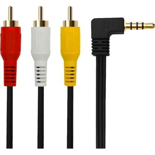 3.5mm Plug to 3 RCA Camcorder Audio Video A/V Cable 4FT for Sony JVC Panasonic Canon Samsung Camcorders