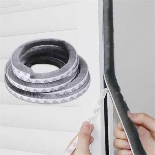 6 Meter Self-Adhesive Sealing Wind-Proof Brush Strip For Door Window Draught Excluder Brush Weather Strip Seal Tape Strip Gasket