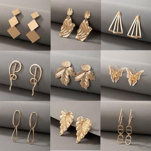 Docona Bohemia Crystal Butterfly Drop Earrings for Women Vintage Irregular Geometric Tree Leaf Female Wedding Jewelry серьги