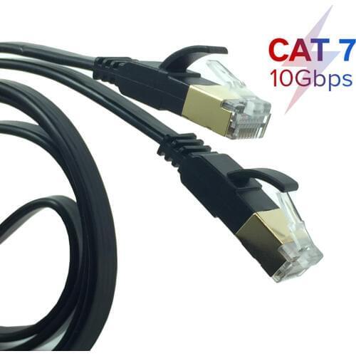 10Gbps Ethernet Cable CAT7 STP 8P8C Patch Cable RJ45 Internet Networking Lan Cord for PC Router Laptop Cat 7 Cable Network 0.5M