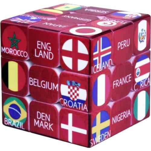 Speed 3x3x3 2018 Russia World Cup Magic Cube Twist Puzzle Creative Educational Toy 3D IQ Game Stickerless Brain Teaser 56mm ABS