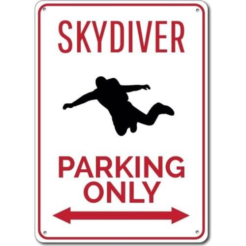 Skydiver Parking Sign Metal Tin Sign Metal Sign,Skydiver Gift, Skydiving Sign, Gift for Skydiver, Skydiving Souvenir