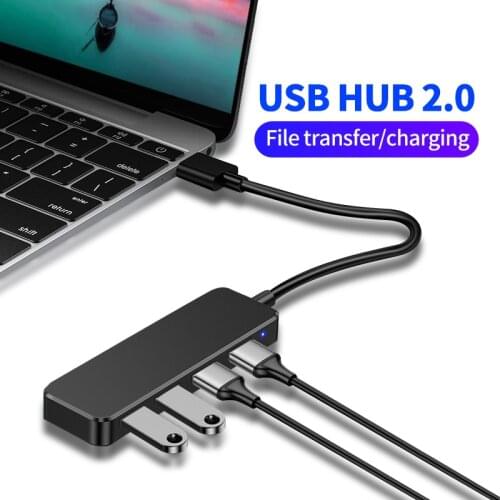 ANMONE 4 Port USB Hub Mini USB2.0 Full Usb Data Transfer Splitter Adapter High Speed OTG For Macbook PC Computer Accessories