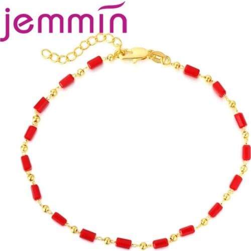 New Design Korean 925 Sterling Silver Anklets For Women Beading Foot Chain Beach Anklet Girls Leg Chain Jewelry