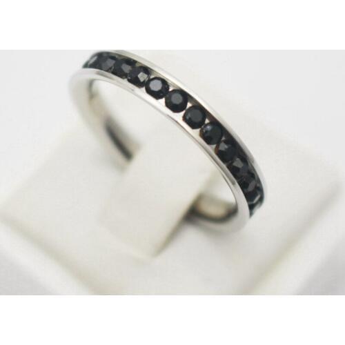 New Fashion Women Girls Jewelry Ring Black Stone Midi Finger Ring Best Friends Stainless Steel Bands Ring