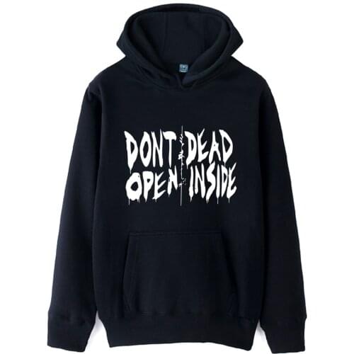 Don't Open Dead Inside Walking Zombie Dead Man Boys Hoodie Couple Clothes Autumn Winter Fleece ZIIART
