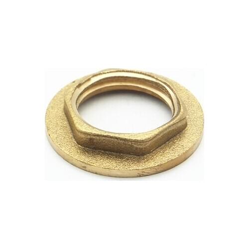 1/2" 3/4" 1" BSP Female Thread Brass Hex Lock Flanged Nuts Fit Pipe Fitting Adapter Coupler Connector For Fuel Gas Water
