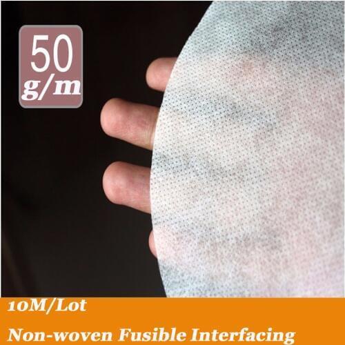 10M/Lot DIY Sewing Non-woven Fusible Interfacing Cloth-lined entretela adhesiva Interlining 50g/m