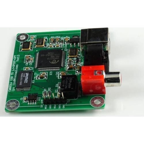 2pcs CM6631A USB to Coaxial and Optical Fiber SPDIF I2S Converter 24bit 192kHz