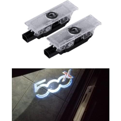 2PCS Car Door Courtesy Welcome Light Projector LED Lights For 500x 500L And PUNTO-01 Door Logo Ghost Shadow Lamp