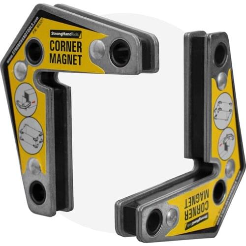 2 Pack Strong Hand Tools - VAL-MST327 , Magnetic Corner Squares 12°, 90° & 60° Angle Setting, Max Pull Force 30 lbs
