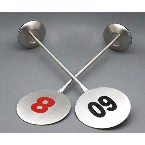 30pcs Stainless Steel Table Number Stand Desktop Countertop Metal Number Signage Restaurant Table Sign Standing ZA6224