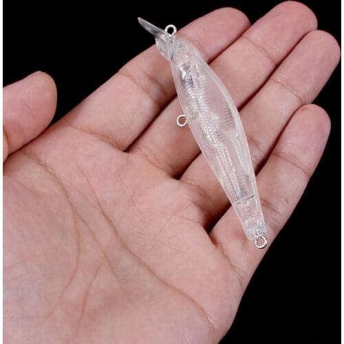 50pcs 8CM 7G blank nude baits Minnow Fishing Lure Unpainted Lure Bodies Fishing bait