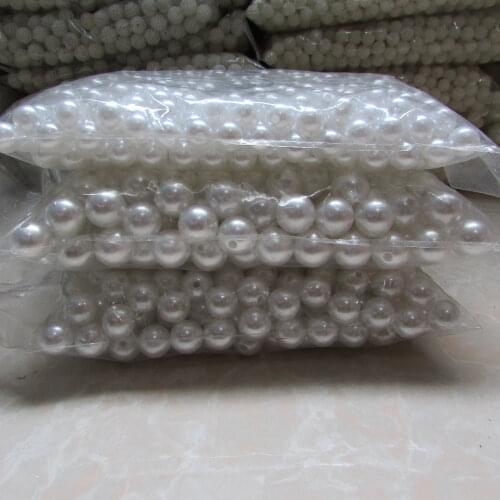 500g white straight hole hole high imitation pearls DIY originality handwork material wholesale phone beauty essential 4mm-20mm