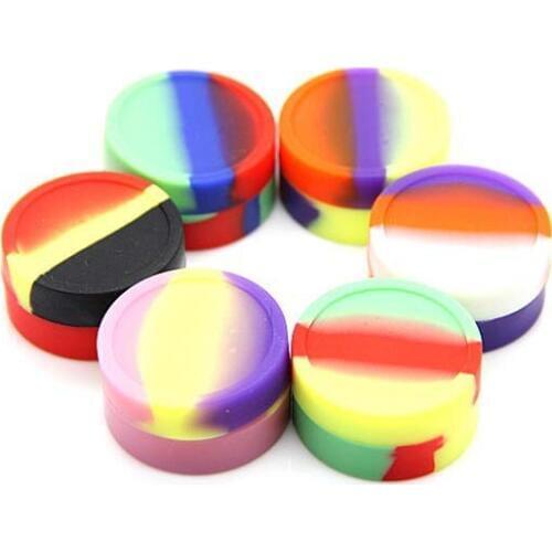 Nonstick food grade silicone jars dab wax vaporizer oil container ball holder silicone tin container for non-stick storage