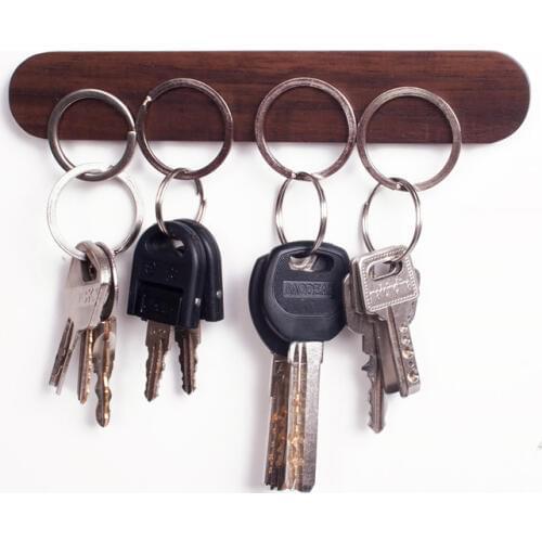Decor Wood Key Holder Wall Key Storage Organizer Strong Magnetic Key Rack Hanger Key Ring Hooks Clerk Housekeeper on the wall
