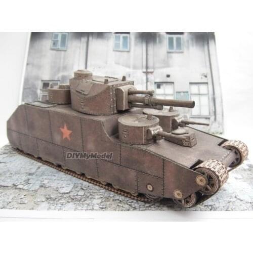 DIYMyModeI T-39 heavy tank of former Soviet Union DIY Handcraft Paper Model KIT Handmade Toy Puzzles Gift Movie props