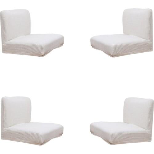 Elastic Chair Cover for Dining Room Restaurant Hotel, White, Pack of 4pcs