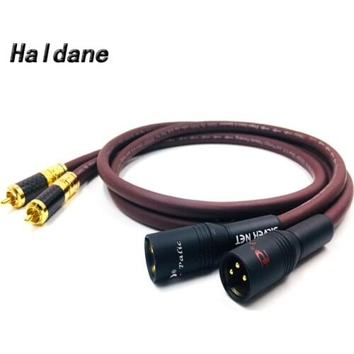 Haldane HIFI 2RCA to 2XLR Male Cable RCA XLR Reference Interconnect Audio Cable Gold plated PLUG for TARA Labs Prism OMNI 2 Wire