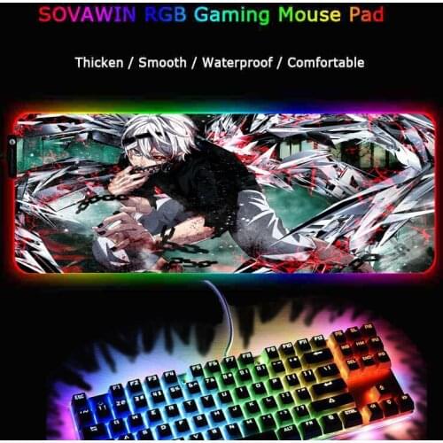 Tokyo Ghoul Anime Computer Mouse Pad Large Mouse Mat Big Desk Mat Non-Slip Rubber Base Mousepad for Laptop PC Game Waterproof