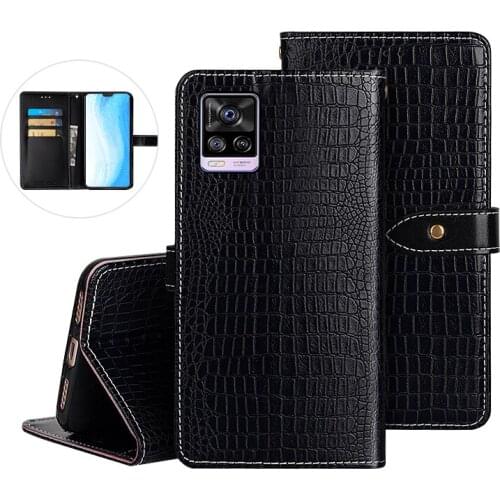 Leather Case For Vivo S7 6.44" Coque Crocodile Pattern Case Flip Cover Skin Wallet For VIVO S7 2020 Shell Fundas Etui Bags