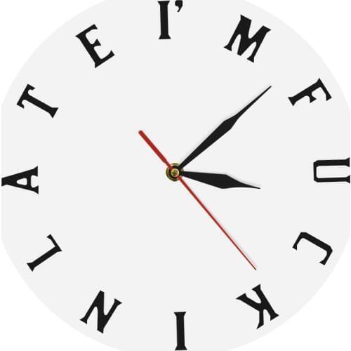 Personality Funny Present Mature Sweary I'm F#*kin Late Clock Modern Decorative Wall Clock Home Decor
