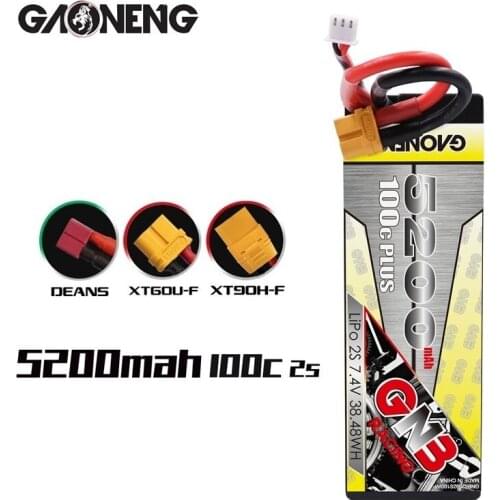 GAONENG GNB 7.4v 5200mAh 100C/200C LiPo Battery For Remote Control Car Racing Spare Parts With Shell Upgrade LiHV 2S Battery