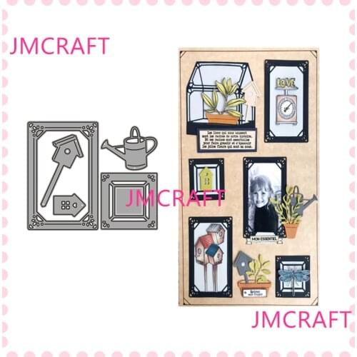 JMCRAFT 2021 Bird House Kettle And Photo Frame Metal Cutting Dies DIY Scrapbook Handmade Paper Craft Metal Steel Template Dies