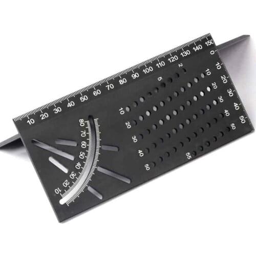 Multifunctional Angle Ruler 45 90 Degree Through Line Ruler Accurate Woodworking Square Angle Check Point Gauge Carpenter Tool