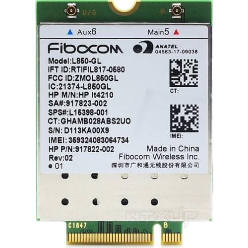 L850-GL FDD TDD LTE 4G Card WWAN MOBILE Module SPS# 917823-001 / L15398-001 For HP LT4210 430 440 450 G5 Notebook