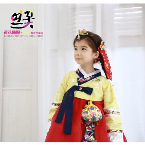 New Baby Girls Traditional Korean Hanbok Fashion Style Dress National Girls Dance Performance Clothes Cosplay Hanbok Dress