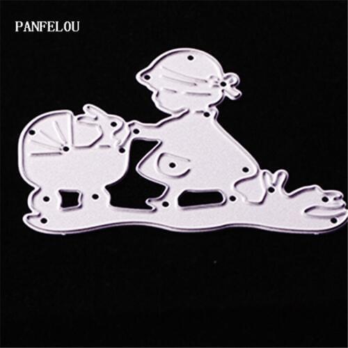 PANFELOU Easter Baby stroller Scrapbooking DIY album cards paper die metal craft stencils punch cuts dies cutting