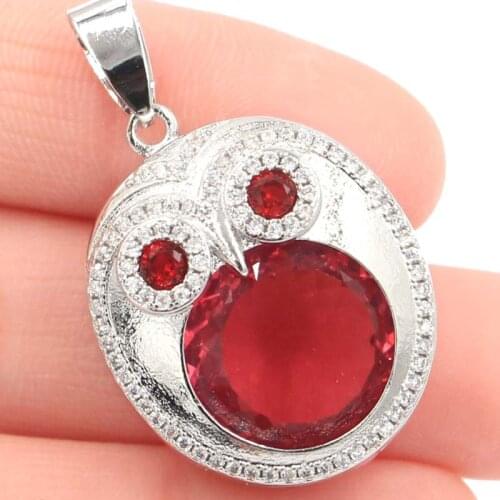 40x28mm Delicate Fine Cut Dazzling Created Rich Blue Aquamarine Bright Zircon Silver Pendant Drop Shipping