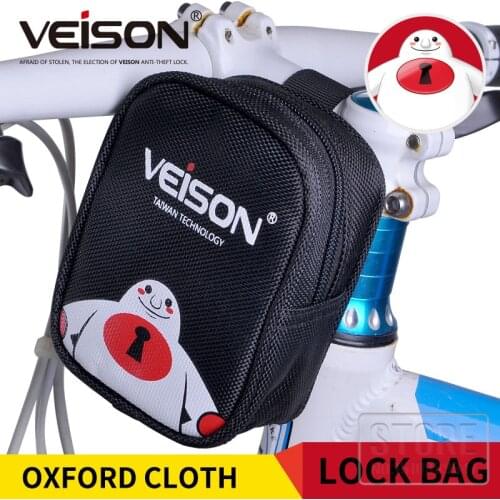 Veison Black-White Bag for Disc Alarm Lock Oxford Cloth Small Lock Bag Hanging on Motorcycle/Bike/Bicycle Multifunctional Bag