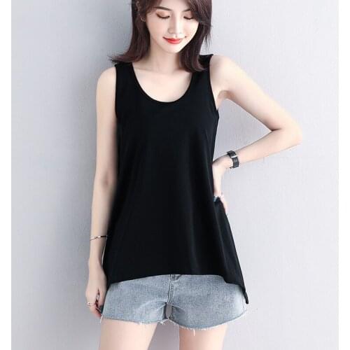 Womens Cotton Camis Solid color Female Slim Sleeveless Casual Vest Solid Color Crop Lower Cut Top For Ladies Fitness Vest Summer