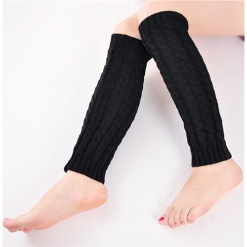 1pair Womens Knee High Socks Knit Crochet Winter Autumn Leg Warmers Leggings Socks Boots Socks For Female