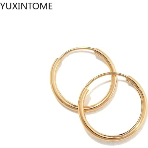 925 Sterling Silver Ear Needle Smooth Small Hoop Earrings for Women Minimalist Tiny Circle Huggies Earrings Jewelry Accessories