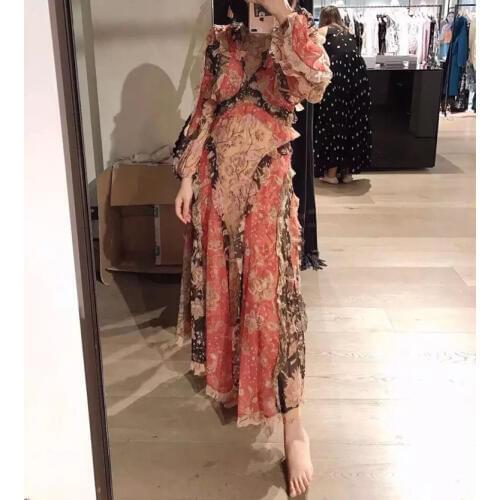 Women Dress Special Offer Silk Polyester Vintage A-line Full Zanzea Summer Dress 2019 New Fashion Print Silk-blend Maxi Woman