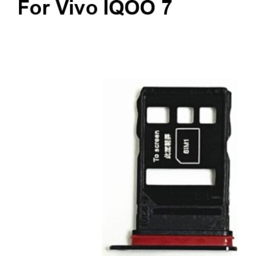 100% Black SIM Card Tray For Vivo IQOO 7 SD Card Tray SIM Card Holder SIM Card Drawer For Vivo IQ OO 7 IQOO7 Parts