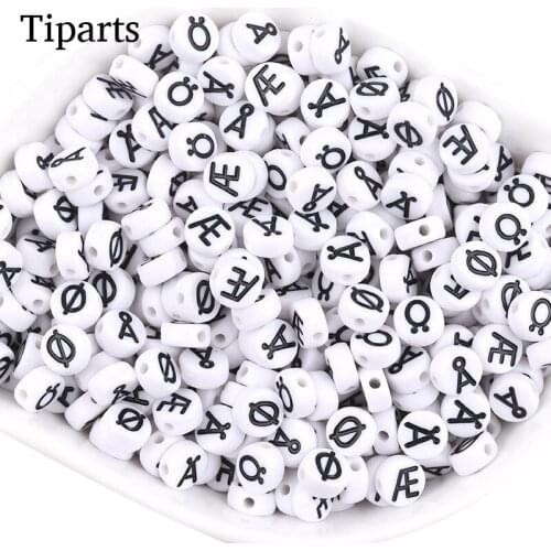 100pcs/lot Mixed Round Acrylic Norway Alphabet Letter Beads Charms Early Education Bracelet For DIY Jewelry Making Accessories