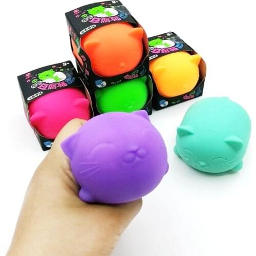 40JC Portable Squishy Kitty Mini Cat Soft TPR Anti-Stress Gadget Miniature Novelty Toy Screaming Cat Realistic Animal Toy